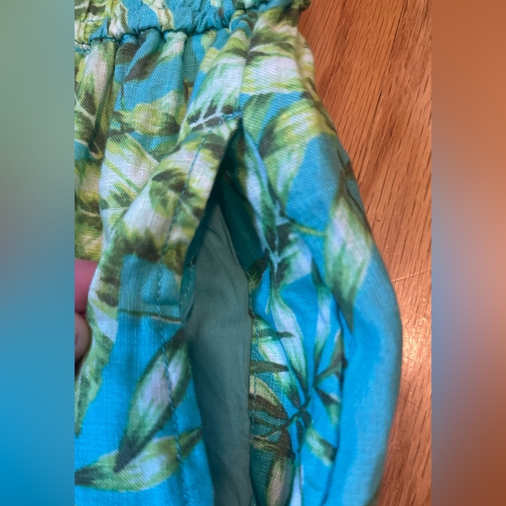 Linen Palm-Print Tropical Skirt - Picture 6 of 11
